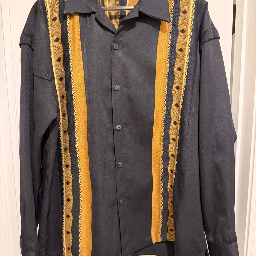 Silversilk Mens XL Button Down Long Sleeve Shirt